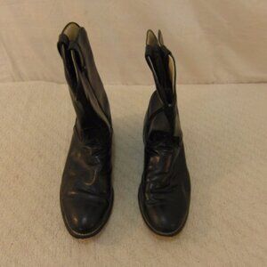 MENS LAREDO BLACK LEATHER sz12D USA MADE SLIP ON COWBOY WESTERN BOOTS NM 34220